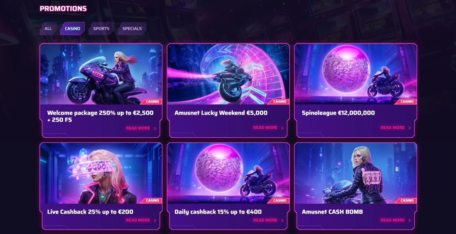 Promozioni e bonus Roby Casino con free spins cashback e tornei al neon per l'Italia